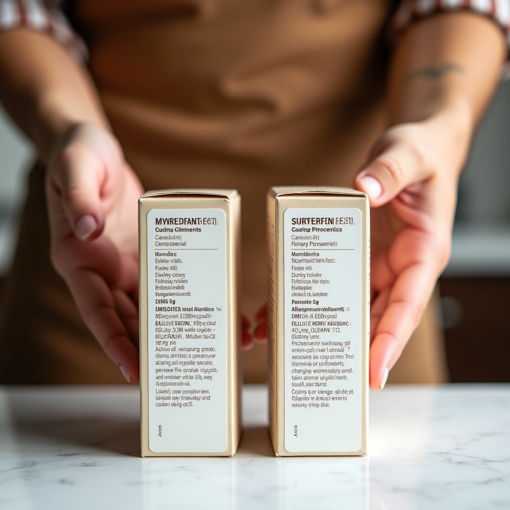 Confronto tra due prodotti alimentari con etichette diverse per valutare la presenza di allergeni